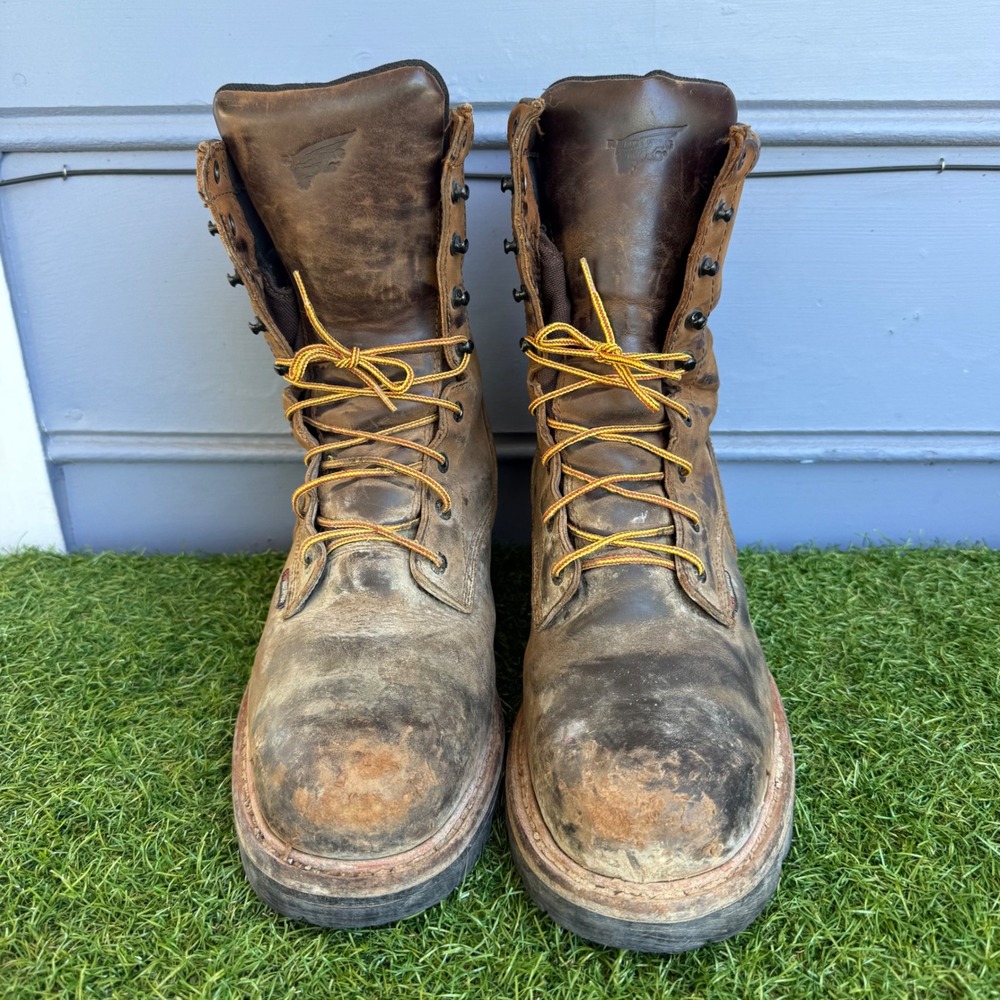 Red Wing 4420 Mens 10.5 EE Brown Leather Waterproof Steel Toe Logger Boots